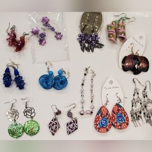 Lot #7 New & Used LARGE Earrings 12 Pairs GREAT TO BUNDLE W/MORE